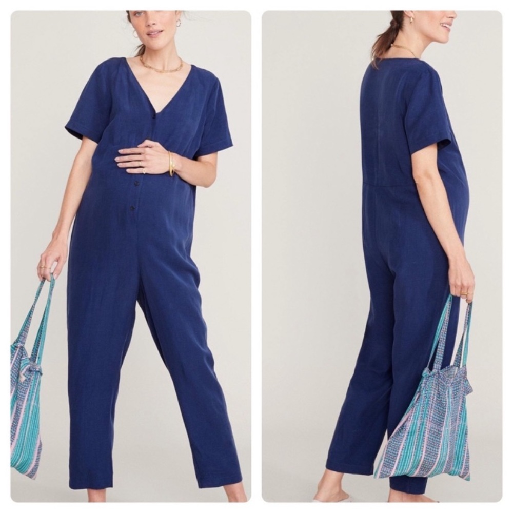 Hatch Noelle Jumpsuit Sz L (3) Navy Blue